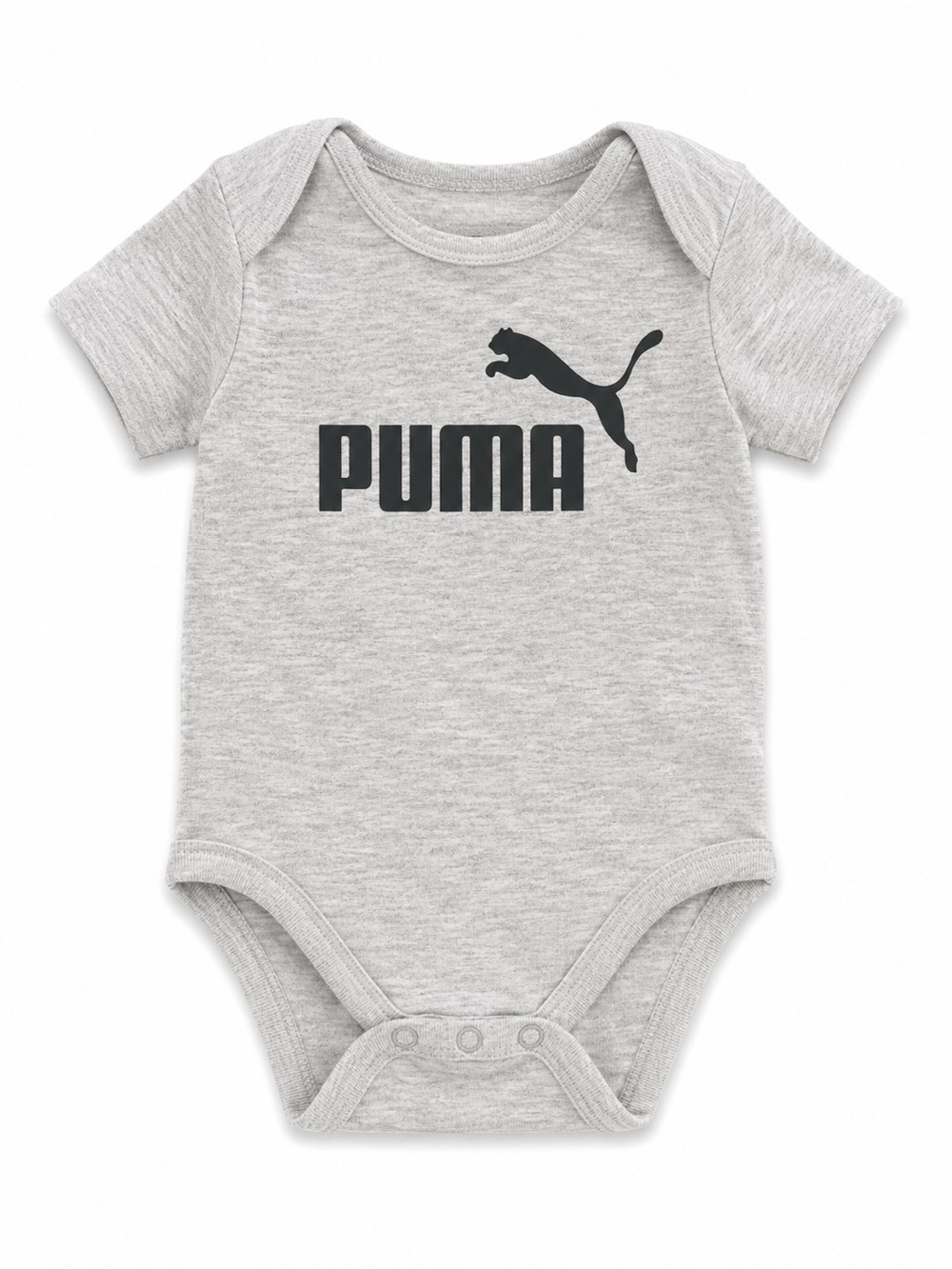 Puma Light Gray Baby Bodysuit with Black Logo